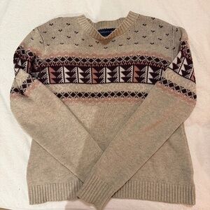 United By Blue Ski Sweater Womens Size M Multicolor Fair Isle Vintage Wool Blend
